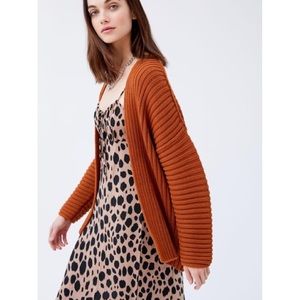Urban Outfitters Leo Ribbed Open Front Cardigan in XS